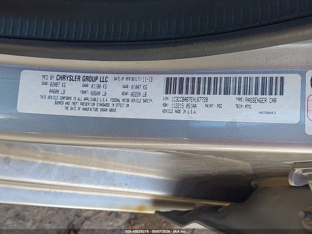 Aukcja sprzedaży 2014 Chrysler 200 Lx, vin: 1C3CCBAB7EN167728, numer aukcji: 45028376