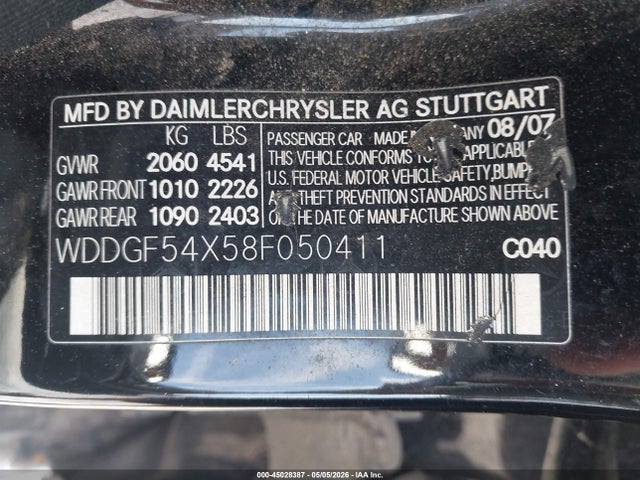 Aukcja sprzedaży 2008 Mercedes-benz C 300 Luxury/sport, vin: WDDGF54X58F050411, numer aukcji: 45028387