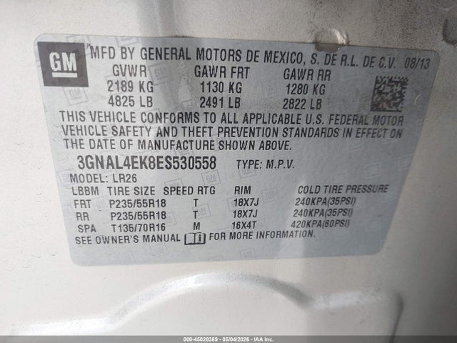 3GNAL4EK8ES530558 Chevrolet Captiva Sport Ltz
