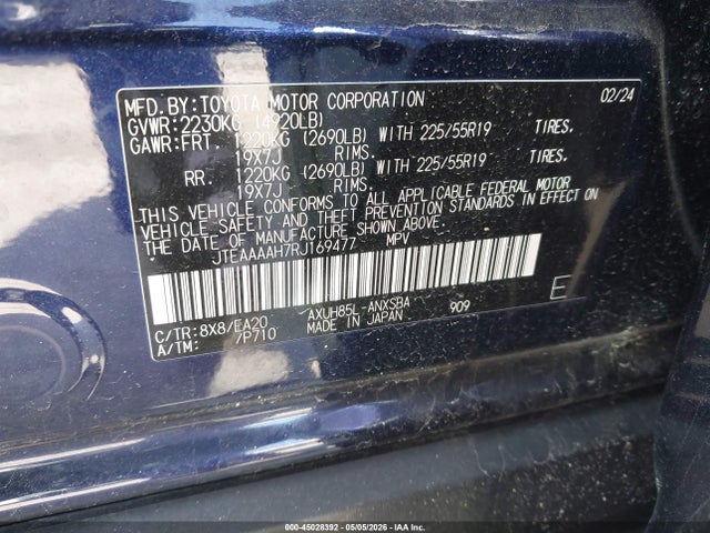 Aukcja sprzedaży 2024 Toyota Venza Limited, vin: JTEAAAAH7RJ169477, numer aukcji: 45028392