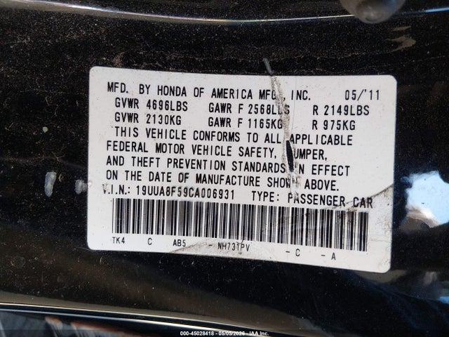 2012 Acura Tl 3.5 მანქანა იყიდება აუქციონზე, vin: 19UUA8F59CA006931, აუქციონის ნომერი: 45028418