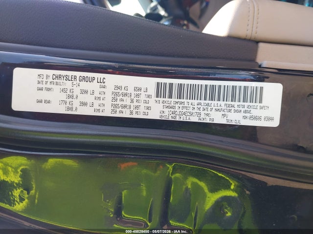 1C4RDJDG4EC501729 Dodge DURANGO LIMITED