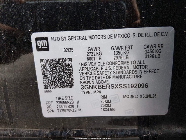 3GNKBERSXSS192096 Chevrolet Blazer Fwd Rs