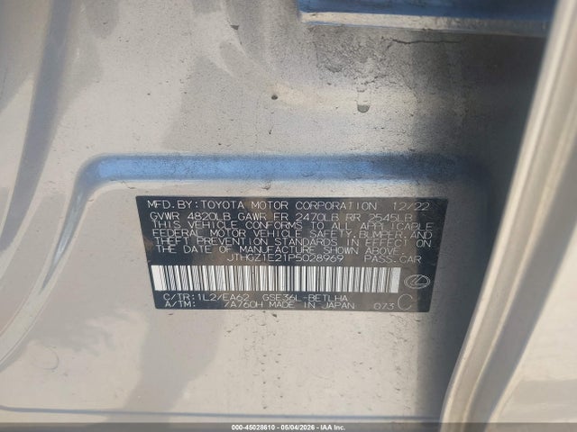 45028610 :رقم المزاد ، JTHGZ1E21P5028969 vin ، 2023 Lexus Is 350 F Sport مزاد بيع