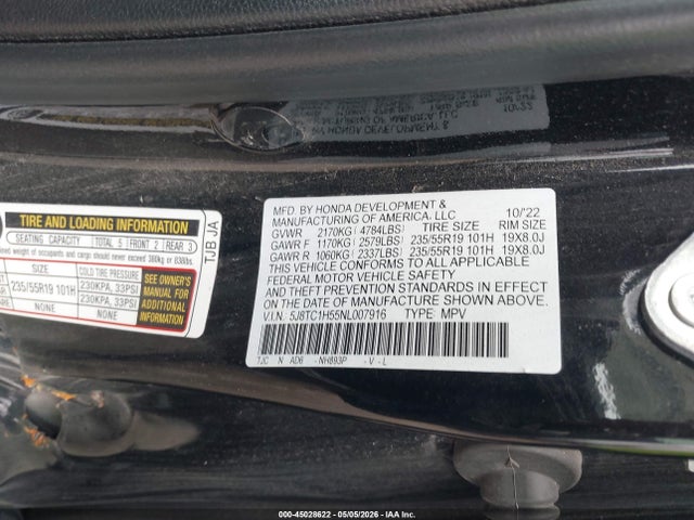 Aukcja sprzedaży 2022 Acura Rdx Technology Package, vin: 5J8TC1H55NL007916, numer aukcji: 45028622