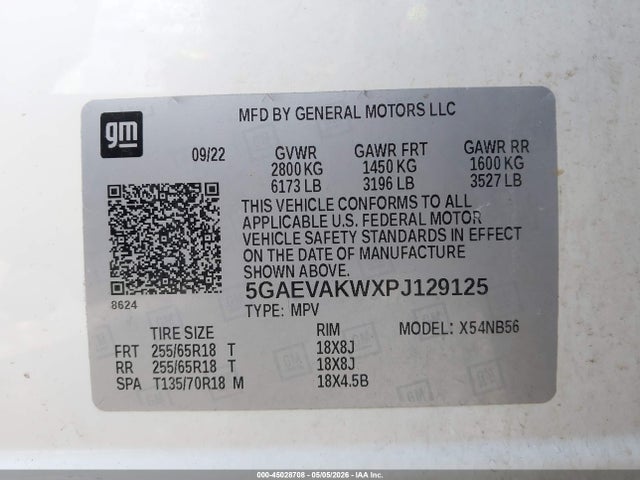 45028708 :رقم المزاد ، 5GAEVAKWXPJ129125 vin ، 2023 Buick Enclave Essence Awd مزاد بيع