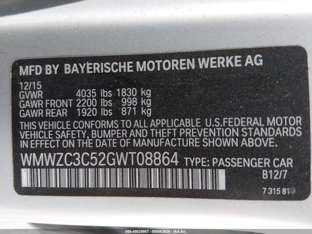 WMWZC3C52GWT08864 Mini Countryman Cooper S