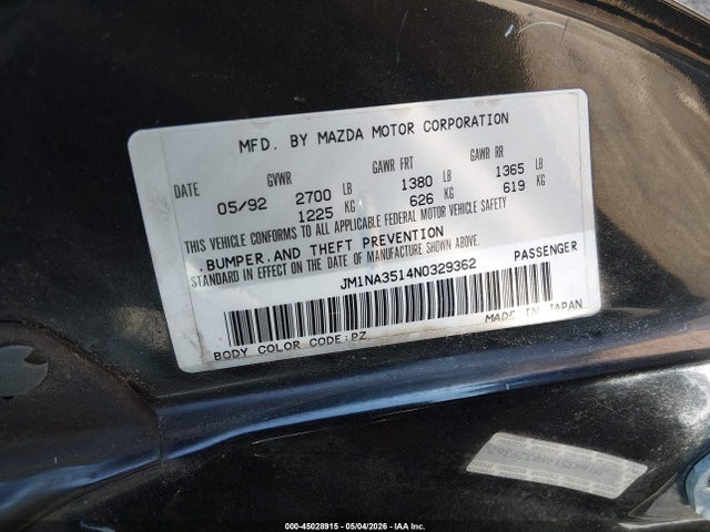 Продаж на аукціоні авто 1992 Mazda Mx-5 Miata, vin: JM1NA3514N0329362, номер лоту: 45028915