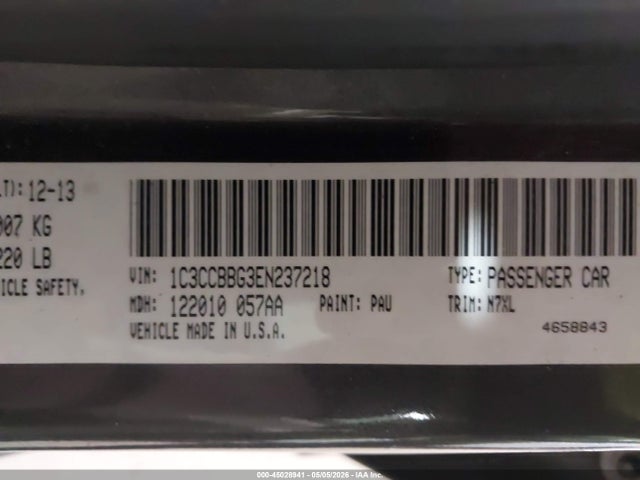 Aukcja sprzedaży 2014 Chrysler 200 Touring, vin: 1C3CCBBG3EN237218, numer aukcji: 45028941