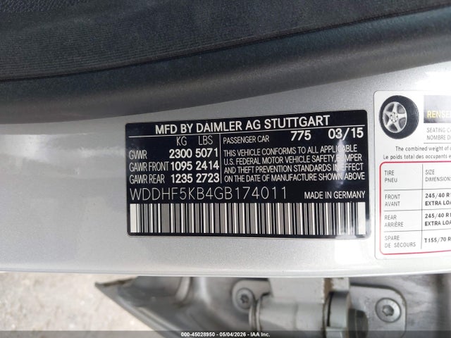 Aukcja sprzedaży 2016 Mercedes-benz E 350, vin: WDDHF5KB4GB174011, numer aukcji: 45028950