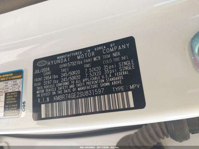 Продажа на аукционе авто 2025 Hyundai Palisade Calligraphy, vin: KM8R74GE2SU831597, номер лота: 45028982