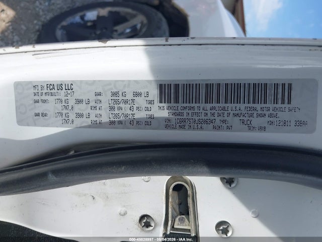 Продаж на аукціоні авто 2018 Ram 1500 Tradesman  4x4 6'4 Box, vin: 1C6RR7ST0JS206347, номер лоту: 45028997