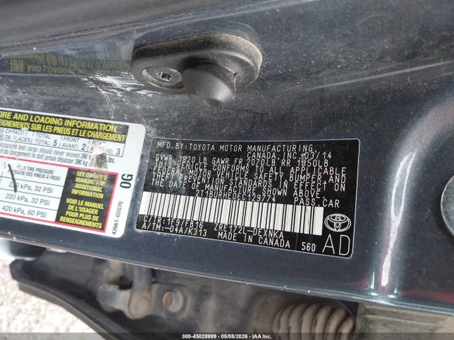 2014 Toyota Corolla Le მანქანა იყიდება აუქციონზე, vin: 2T1BURHE0EC129774, აუქციონის ნომერი: 45028999