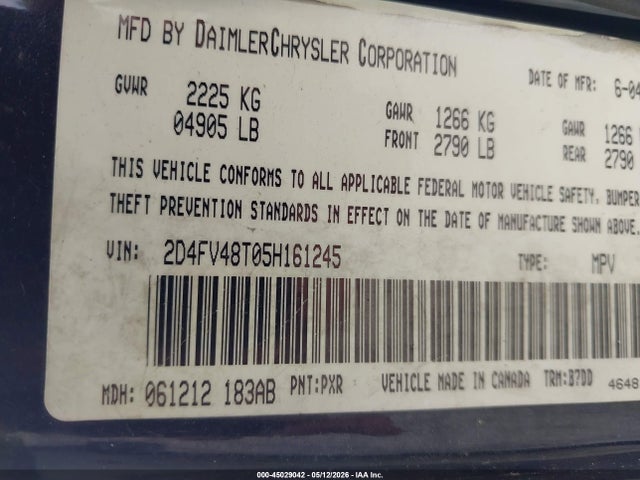 Продаж на аукціоні авто 2005 Dodge Magnum Se, vin: 2D4FV48T05H161245, номер лоту: 45029042