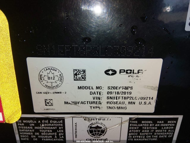 Polaris 800 Rmk Khaos 155 2020 SN1EFT8P2LC709214 Image 9