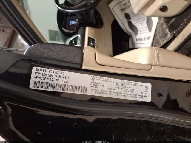2021 Jeep Grand Cherokee Laredo E 4x4 მანქანა იყიდება აუქციონზე, vin: 1C4RJFAGXMC689777, აუქციონის ნომერი: 45029071