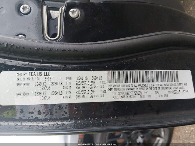 Продаж на аукціоні авто 2015 Dodge Journey Sxt, vin: 3C4PDDBG7FT725689, номер лоту: 45029072