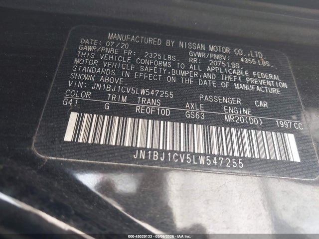 Продаж на аукціоні авто 2020 Nissan Rogue Sport S Fwd Xtronic Cvt, vin: JN1BJ1CV5LW547255, номер лоту: 45029133