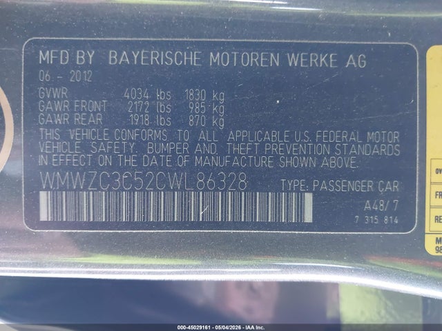 Auction sale of the 2012 Mini Cooper S Countryman, vin: WMWZC3C52CWL86328, lot number: 45029161