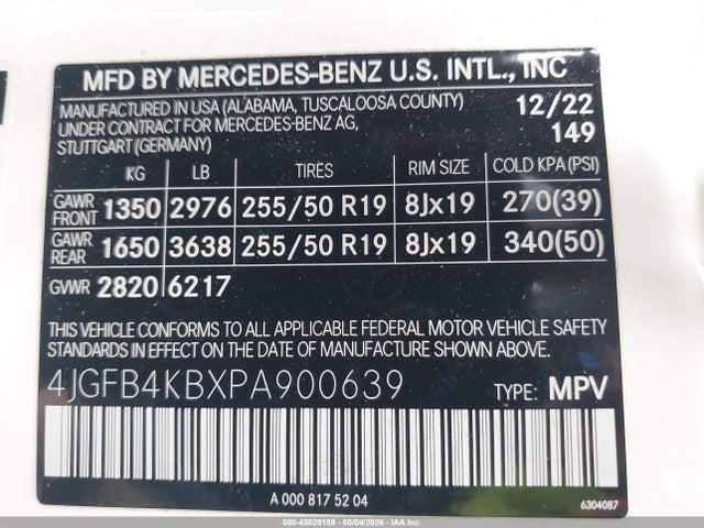 4JGFB4KBXPA900639 Mercedes-Benz Gle 350 4matic