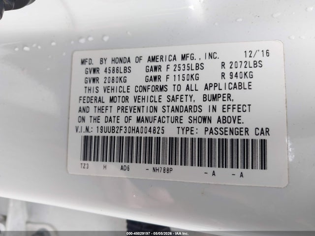 19UUB2F30HA004825 Acura Tlx V6