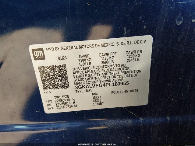 Продаж на аукціоні авто 2023 Gmc Terrain Awd Slt, vin: 3GKALVEG4PL180955, номер лоту: 45029226