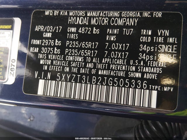 Продаж на аукціоні авто 2018 Hyundai Santa Fe Sport 2.4l, vin: 5XYZT3LB2JG505336, номер лоту: 45029242