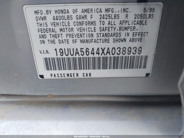 1999 Acura Tl 3.2 მანქანა იყიდება აუქციონზე, vin: 19UUA5644XA038939, აუქციონის ნომერი: 45029302