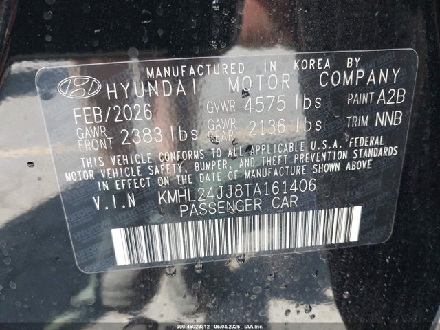 2026 Hyundai Sonata Hybrid Blue მანქანა იყიდება აუქციონზე, vin: KMHL24JJ8TA161406, აუქციონის ნომერი: 45029312