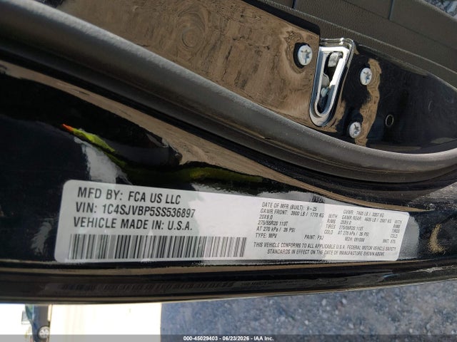 45029403 :رقم المزاد ، 1C4SJVBP5SS536897 vin ، 2025 Jeep Wagoneer Carbide 4x4 مزاد بيع