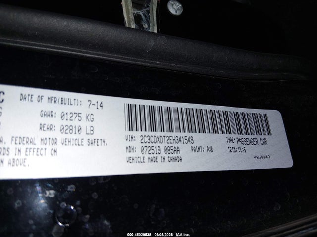 Aukcja sprzedaży 2014 Dodge Charger R/t Max, vin: 2C3CDXDT2EH341549, numer aukcji: 45029538