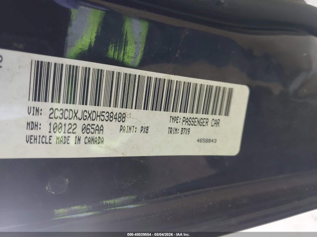 2013 Dodge Charger Sxt მანქანა იყიდება აუქციონზე, vin: 2C3CDXJGXDH538488, აუქციონის ნომერი: 45029554