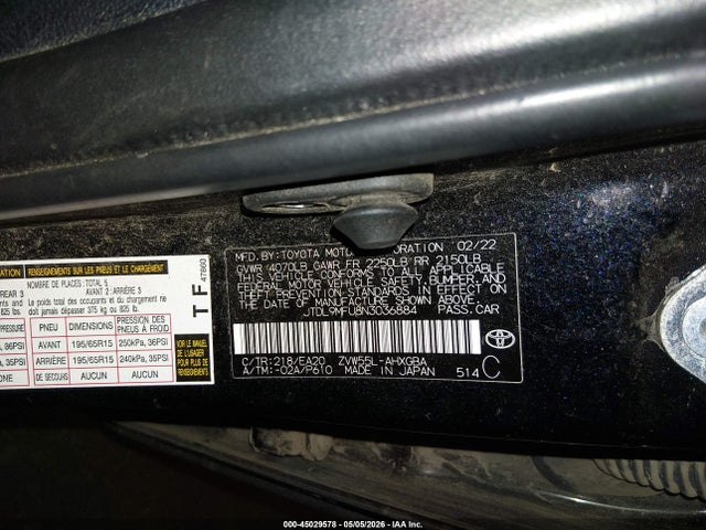 Aukcja sprzedaży 2022 Toyota Prius Nightshade Edition Awd-e, vin: JTDL9MFU8N3036884, numer aukcji: 45029578