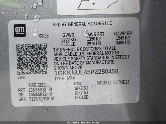 Продаж на аукціоні авто 2023 Gmc Acadia Awd Slt, vin: 1GKKNUL45PZ250456, номер лоту: 45029705
