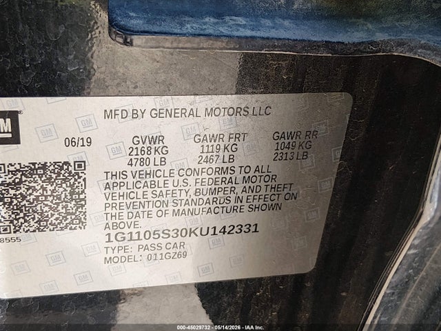 1G1105S30KU142331 Chevrolet Impala Premier