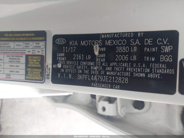 KIA FORTE LX 2018 3KPFL4A79JE212828 Image 9
