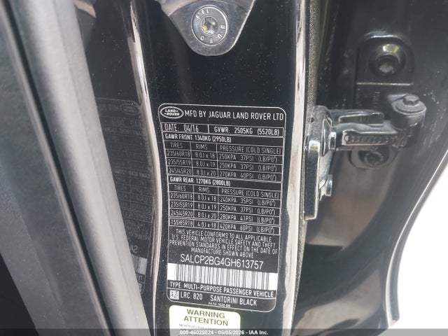 SALCP2BG4GH613757 Land Rover Discovery Sport Se