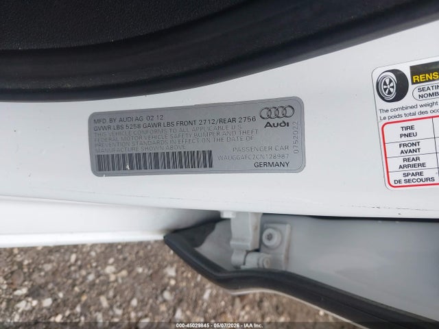 Aukcja sprzedaży 2012 Audi A6 3.0 Premium, vin: WAUGGAFC2CN128987, numer aukcji: 45029845