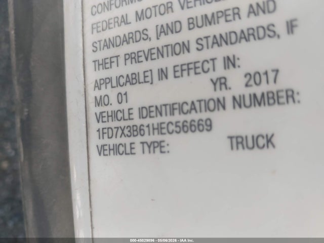 Продаж на аукціоні авто 2017 Ford F-350 Xl, vin: 1FD7X3B61HEC56669, номер лоту: 45029896
