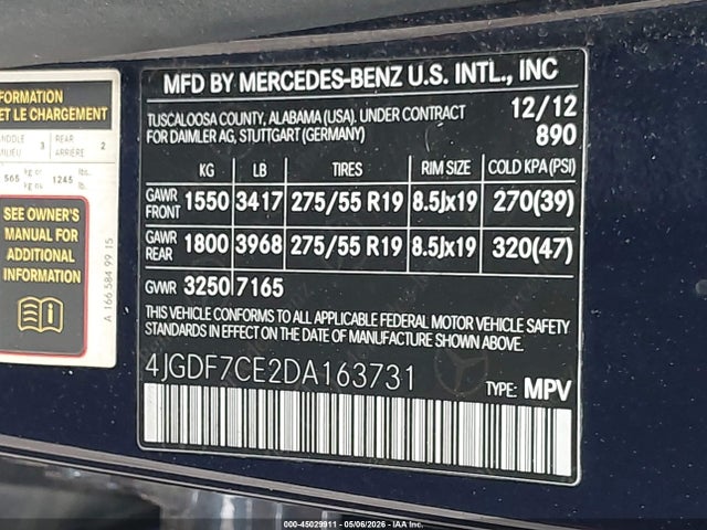 Продажа на аукционе авто 2013 Mercedes-benz Gl 450 4matic, vin: 4JGDF7CE2DA163731, номер лота: 45029911