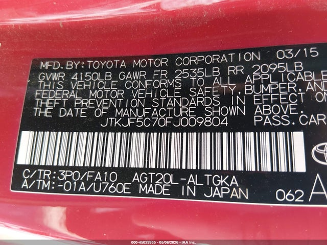 Scion TC 2015 JTKJF5C70FJ009804 Image 9