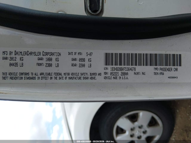 Продаж на аукціоні авто 2007 Dodge Caliber, vin: 1B3HB28B07D364678, номер лоту: 45030069