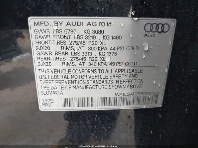 WA1LGAFE5ED017128 Audi Q7 3.0t Premium