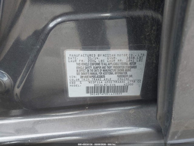 Продаж на аукціоні авто 2014 Nissan Sentra Sr, vin: 3N1AB7AP0EL633825, номер лоту: 45030138