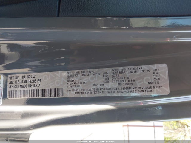 1C6JJTAG0PL505129 Jeep Gladiator Sport S 4x4