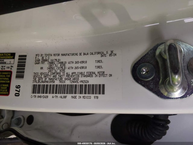 Продажа на аукционе авто 2024 Toyota Tacoma Trd Sport, vin: 3TMLB5JN6RM018950, номер лота: 45030176