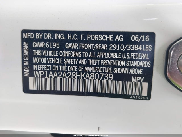 Porsche Cayenne Platinum Edition 2017 WP1AA2A28HKA80739 Image 9