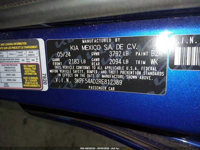 KIA Forte Gt-line 2024 3KPF54AD2RE812389 Image 9