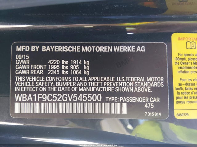 Продаж на аукціоні авто 2016 Bmw 228i, vin: WBA1F9C52GV545500, номер лоту: 45030281