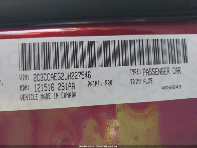 Aukcja sprzedaży 2018 Chrysler 300 Limited, vin: 2C3CCAEG2JH227546, numer aukcji: 45030350